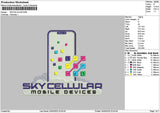 Skycellulartext Embroidery File 6 sizes