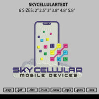 Skycellulartext Embroidery File 6 sizes