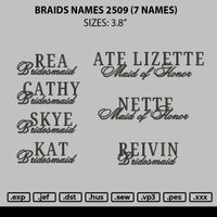 Braids Names 2509 Embroidery 7 Names