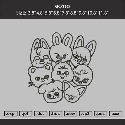 SKZOO Embroidery Machine Design File