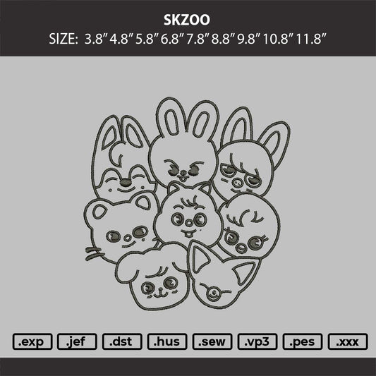SKZOO Embroidery Machine Design File