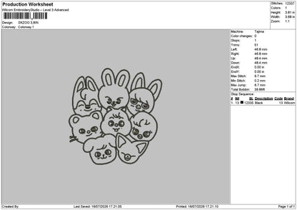 SKZOO Embroidery Machine Design File
