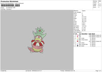 Slowking Embroidery File 4 size