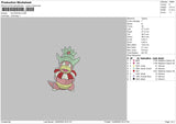 Slowking Embroidery File 4 size