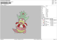 Slowking Embroidery File 4 size