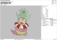 Slowking Embroidery File 4 size