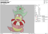 Slowking Embroidery File 4 size