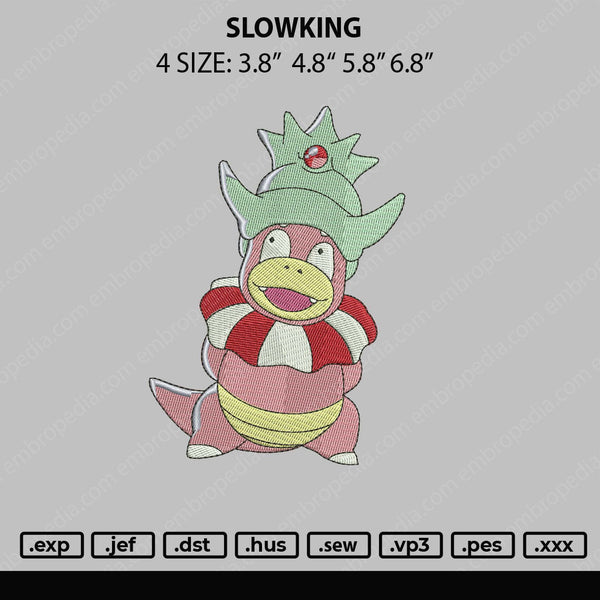Slowking Embroidery File 4 size