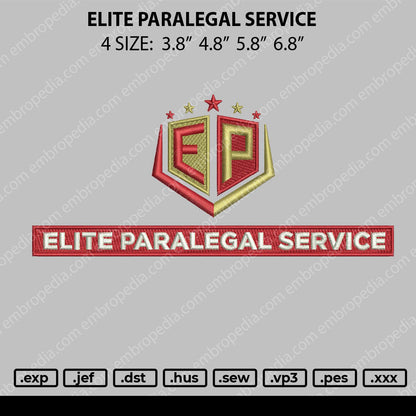 Elite Paralegal Embroidery File 4 size