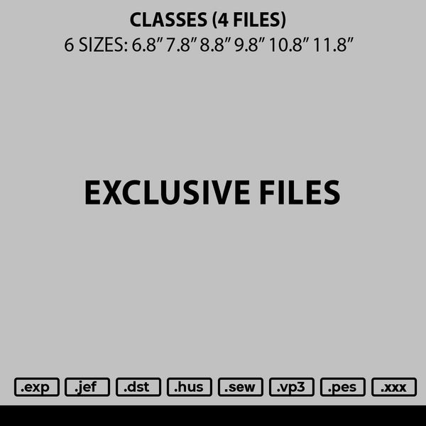 Classes Embroidery 4 Files