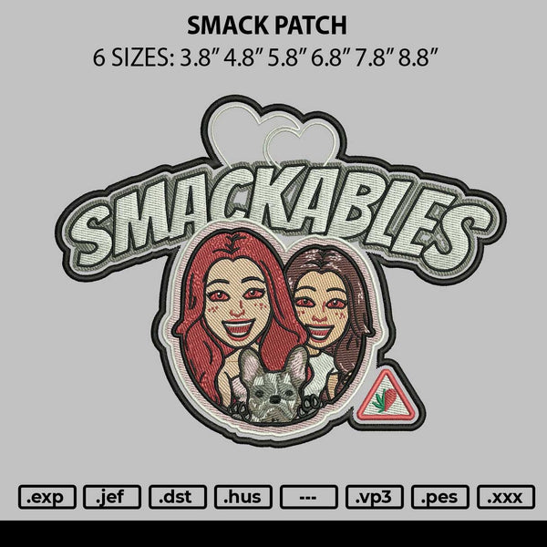 Smack Patch Embroidery File 6 sizes