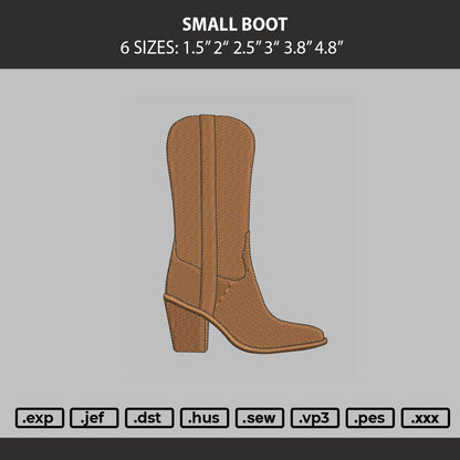 Small Boot Embroidery Machine Design File 6 sizes