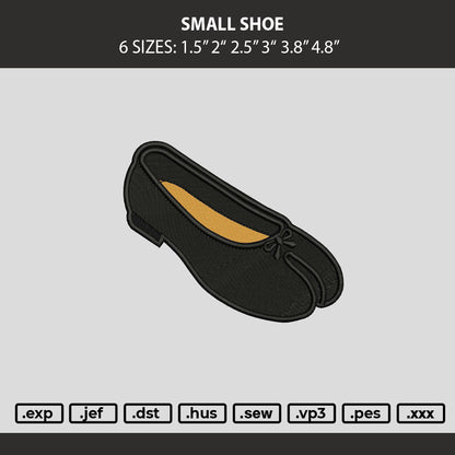 Small Shoe Embroidery Machine Design File 6 sizes