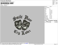 Smile Now Embroidery File 4 size