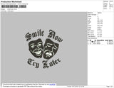 Smile Now Embroidery File 4 size