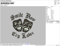 Smile Now Embroidery File 4 size