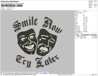 Smile Now Embroidery File 4 size