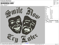 Smile Now Embroidery File 4 size
