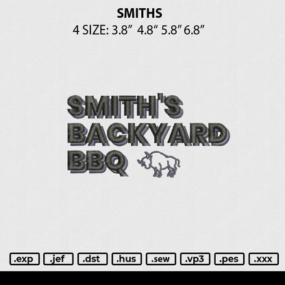Smiths Embroidery File 4 sizes