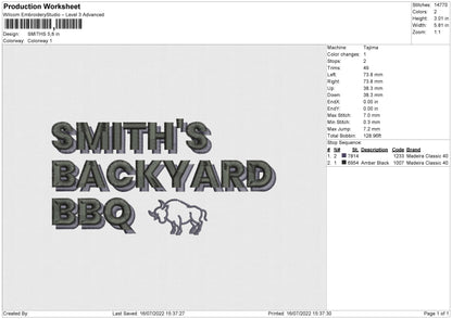 Smiths Embroidery File 4 sizes