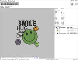 Smile Hug Embroidery File 4 size