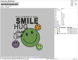 Smile Hug Embroidery File 4 size