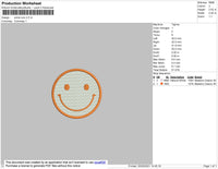 Smile Icon Embroidery File 4 size