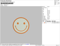 Smile Icon Embroidery File 4 size
