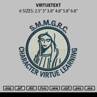 Virtuetext Embroidery File 6 sizes