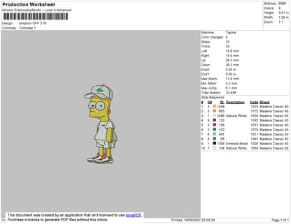 Simpson Off Embroidery File 4 size