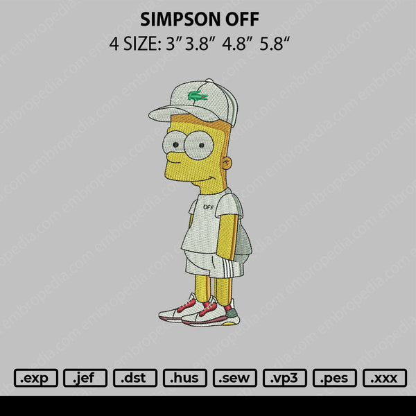Simpson Off Embroidery File 4 size