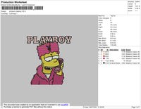 Simpson Playboy Embroidery File 4 size