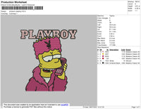Simpson Playboy Embroidery File 4 size