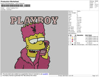 Simpson Playboy Embroidery File 4 size