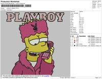 Simpson Playboy Embroidery File 4 size