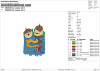 Snakes Ice Embroidery File 6 sizes