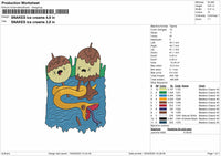 Snakes Ice Embroidery File 6 sizes