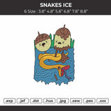 Snakes Ice Embroidery File 6 sizes