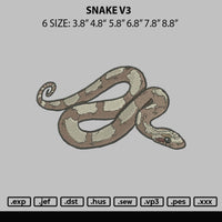 Snake V3 Embroidery File 6 sizes