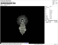 Sunbeam Snake Embroidery File 4 size