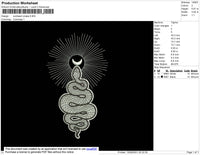 Sunbeam Snake Embroidery File 4 size