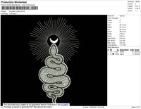 Sunbeam Snake Embroidery File 4 size