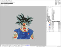 Son Goku Embroidery File 5 size