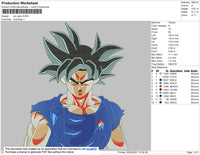 Son Goku Embroidery File 5 size