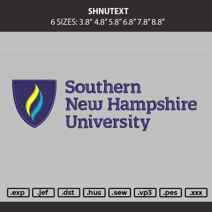 Shnutext Embroidery Machine Design File 6 sizes