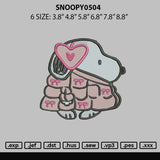 Snoopy0504 Embroidery File 6 sizes