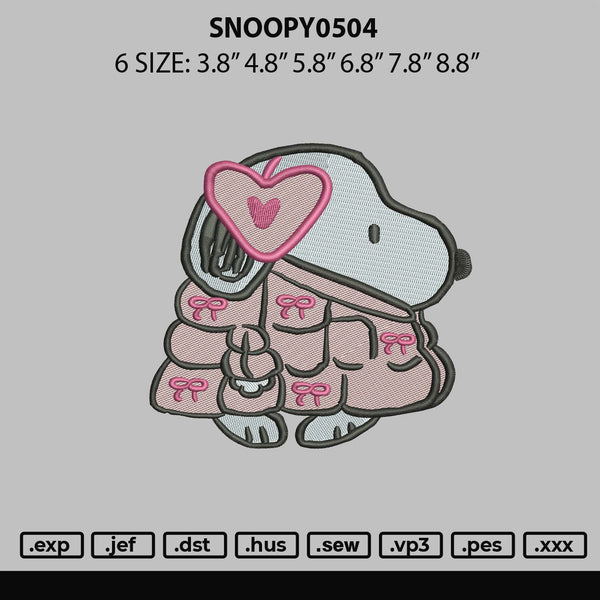 Snoopy0504 Embroidery File 6 sizes