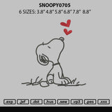 Snoopy0705 Embroidery File 6 sizes