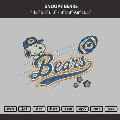 Snoopy Bears Embroidery Machine Design File