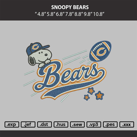 Snoopy Bears Embroidery Machine Design File